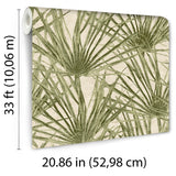 Palm Turtle Green by — Tropical Wallpaper – Veer Decor 8250-AF3
