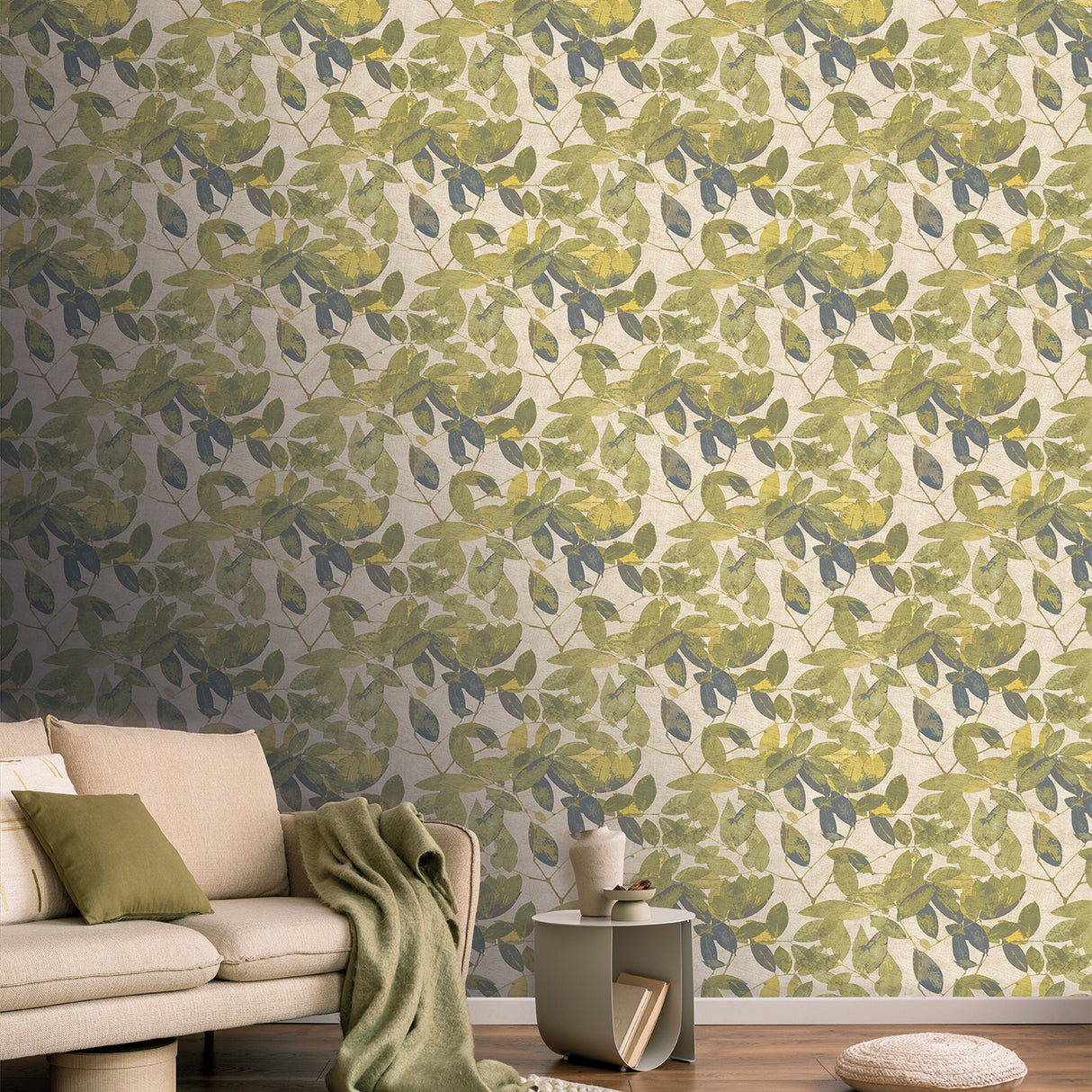 Beech Leaves Golden Green by Veer Decor Nature Wallpaper – Veer Decor 8250-AG3
