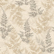 Wild Herbs Warm Beige botanical wallpaper roll with beige and gray sprigs