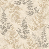 Wild Herbs Warm Beige botanical wallpaper roll with beige and gray sprigs
