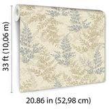 Wild Herbs Blue Beige by Veer Decor Botanical Wallpaper – Veer Decor 8250-AH2