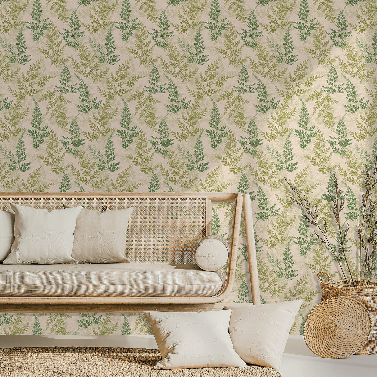 Wild Herbs Watercress Green by Veer Decor Botanical Wallpaper – Veer Decor 8250-AH3