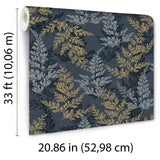 Wild Herbs Midnight Blue by Veer Decor Botanical Wallpaper – Veer Decor 8250-AH4