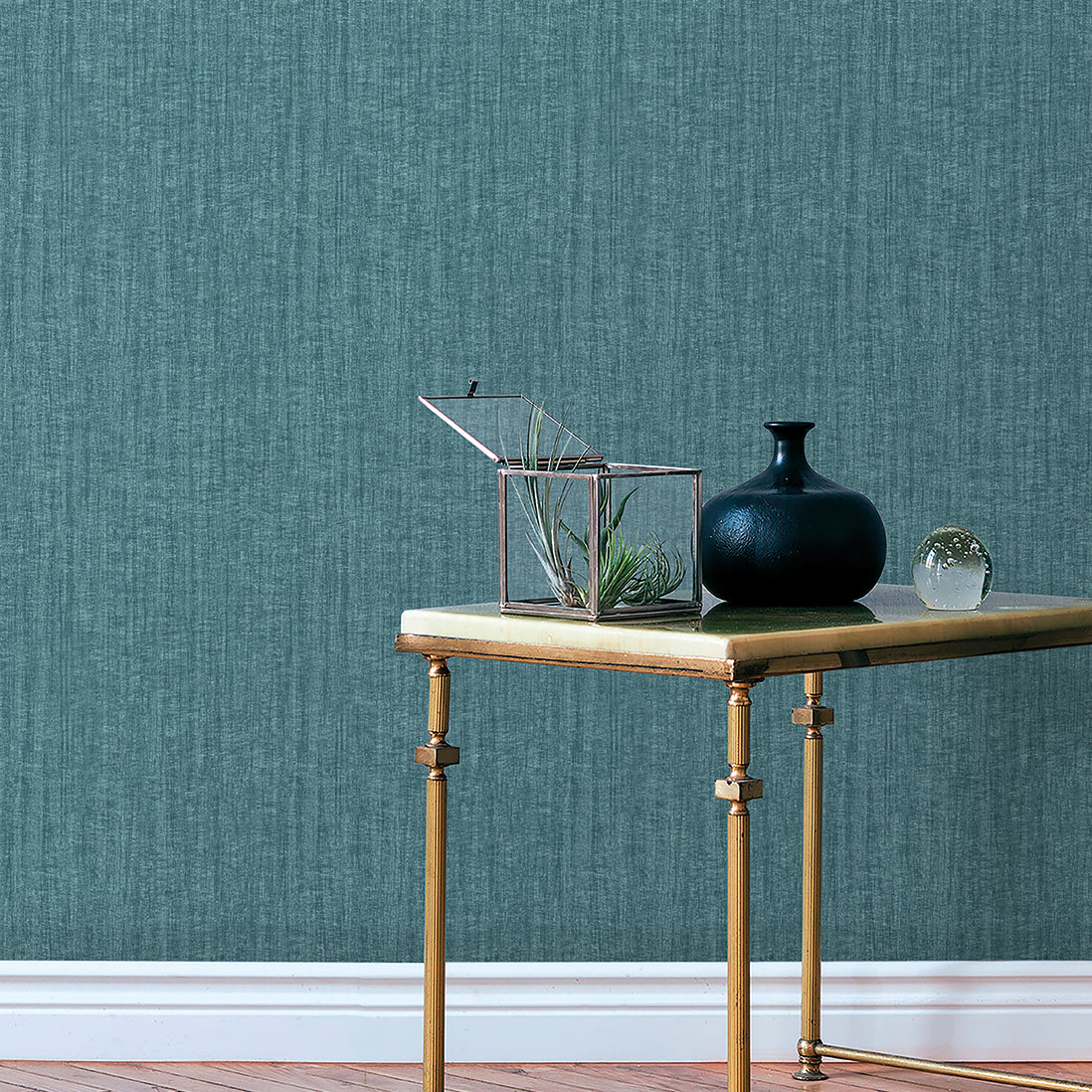 Papyrus Lux Petrol Blue by Veer Decor Abstract Wallpaper – 8251-AA5