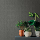 Rafia Grasscloth Black by Veer Decor Faux Grasscloth Wallpaper – 8251-AB10