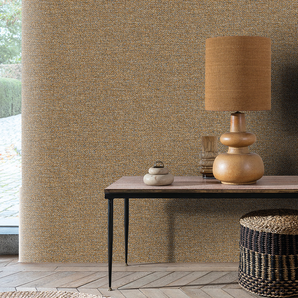 Bossanova Linen Texture Brown by Veer Decor Faux Linen Wallpaper – Veer Decor 8251-AC2