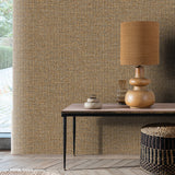 Bossanova Linen Texture Brown by Veer Decor Faux Linen Wallpaper – Veer Decor 8251-AC2
