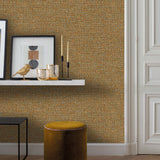 Bossanova Linen Texture Yellow by Veer Decor Faux Linen Wallpaper – Veer Decor 8251-AC4