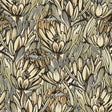 Copacabana Cream and Grey floral botanical non-woven wallpaper roll 20.86 in x 33 ft