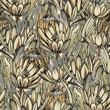 Copacabana Cream and Grey floral botanical non-woven wallpaper roll 20.86 in x 33 ft