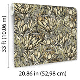 Copacabana Cream and Grey by Veer Decor Floral Wallpaper – Veer Decor 8251-AD1