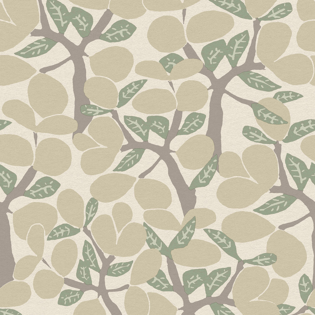 Janneiro Botanica White and Cream wallpaper roll with stylized foliage pattern