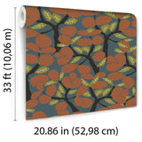 Janneiro Botanica Blue and Orange by Veer Decor Botanical Wallpaper – 8251-AF4