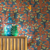 Janneiro Botanica Blue and Orange by Veer Decor Botanical Wallpaper – 8251-AF4