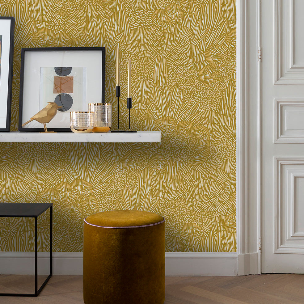 Samba Botanica Citron by Veer Decor Botanical Floral Wallpaper – 8251-AG2