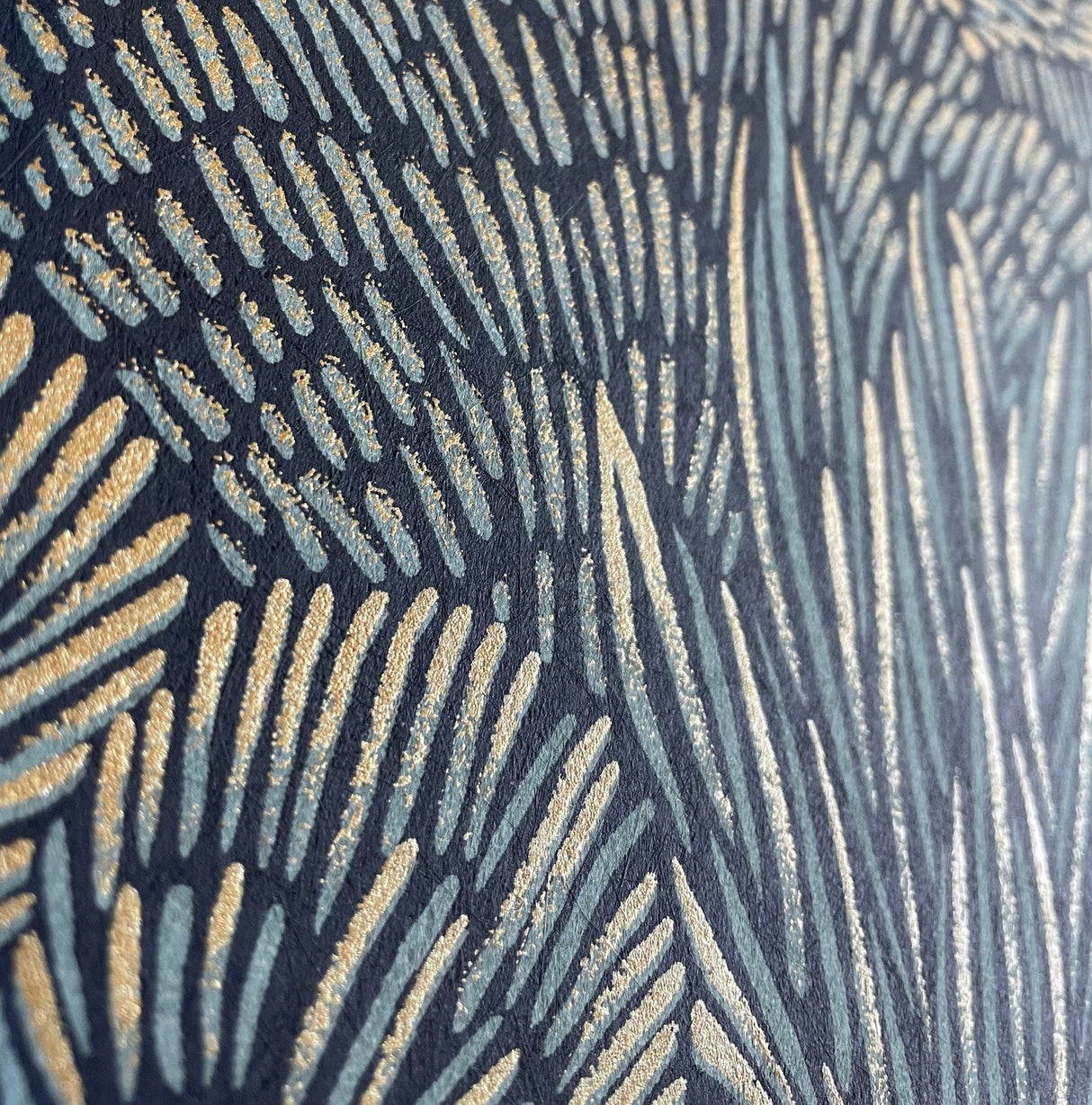 Samba Botanica Blue and Gold by Veer Decor Botanical Wallpaper – Veer Decor 8251-AG5
