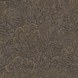 Samba Botanica wallpaper in black and gold with intricate botanical linework