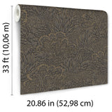 Samba Botanica Black and Gold by Veer Decor Botanical Wallpaper – 8251-AG6