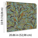 Fandango Bloom Grey and Orange by Veer Decor Floral Wallpaper – Veer Decor 8251-AH2