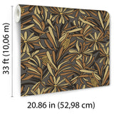 Fandango Bloom Camel and Black by Veer Decor Floral Wallpaper – Veer Decor 8251-AH3