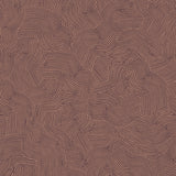 Bahia Dunes Bordeaux abstract geometric wave stripe non-woven wallpaper roll, 20.86 in x 33 ft