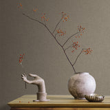 Chanel Linen Blend Brown by — Textured Abstract Wallpaper – Veer Decor 8252-AB9