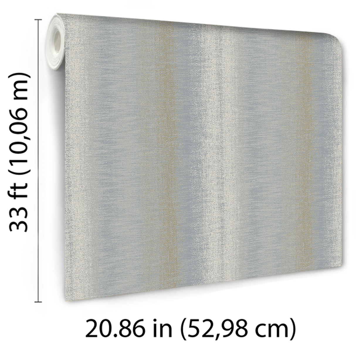 Woven Gradient Stripe Blue by Veer Decor Textured Stripe Wallpaper – Veer Decor 8252-AD4