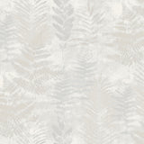 Fern Horizon White botanical fern textured wallpaper roll 20.86 in x 33 ft - SKU 8252-AE1