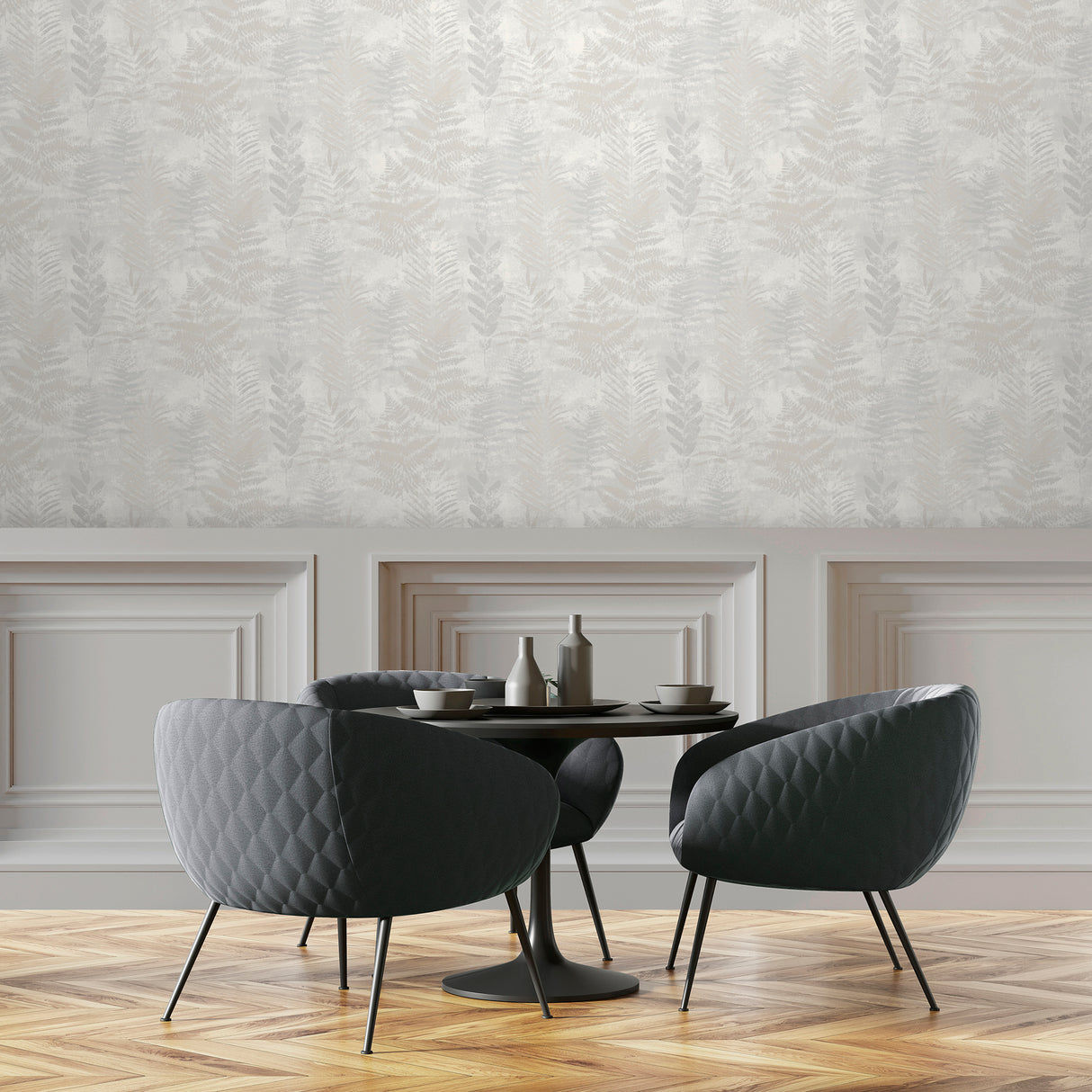 Fern Horizon White by  Botanical Nature Wallpaper – Veer Decor 8252-AE1