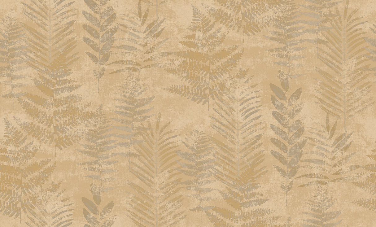 Fern Horizon Tan by  Whimsical Botanical Wallpaper – Veer Decor 8252-AE3