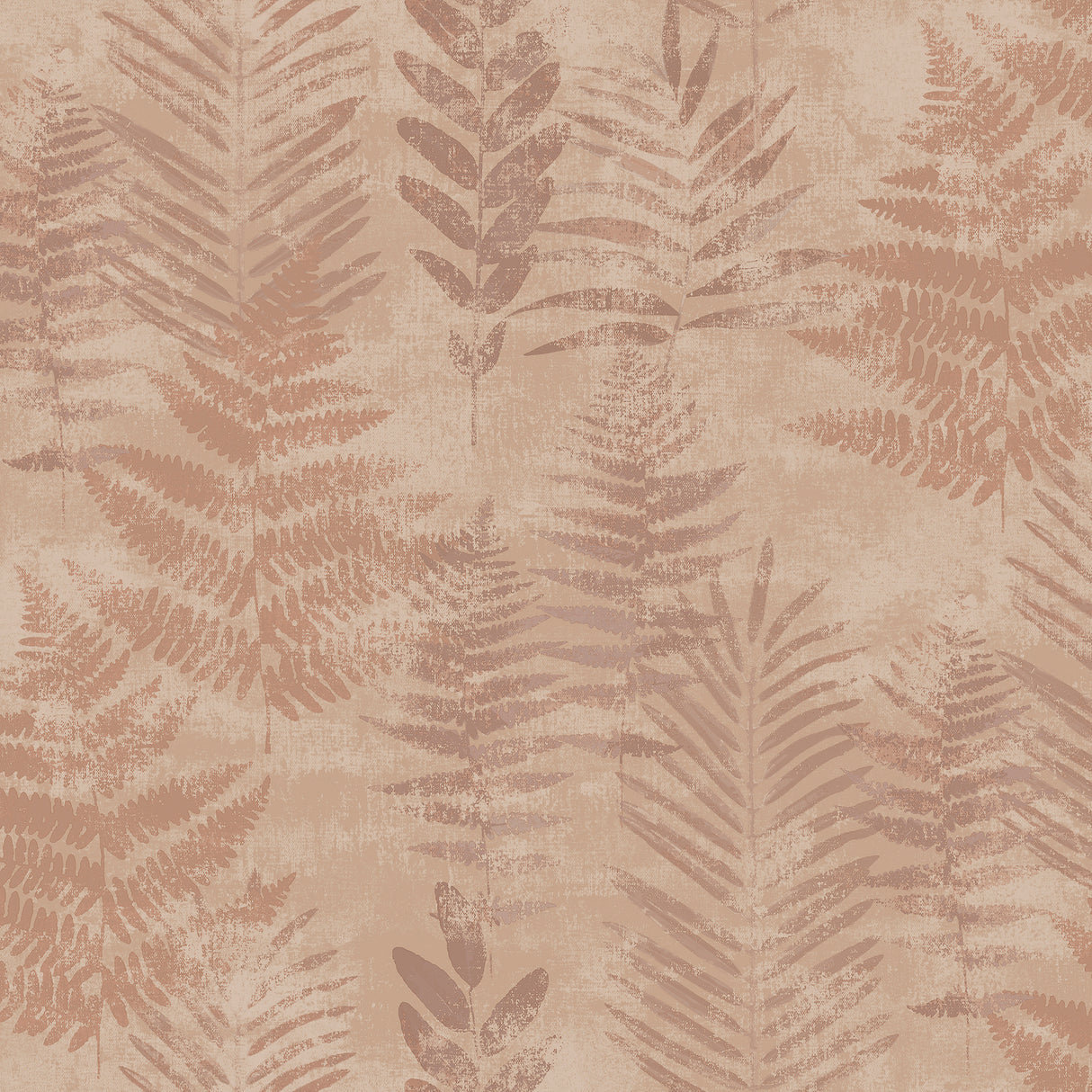 Fern Horizon Red textured botanical fern wallpaper roll, 20.86 in x 33 ft