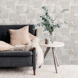 Geo Canvas White by  Whimsical Abstract Geometric Wallpaper – Veer Decor 8252-AF1