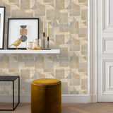 Geo Canvas Beige by Veer Decor Abstract Geometric Textured Wallpaper – Veer Decor 8252-AF2