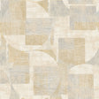 Geo Canvas Beige abstract geometric wallpaper sample with layered circles and squares