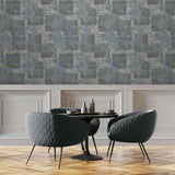Geo Canvas Blue by Veer Decor Abstract Geometric Wallpaper – 8252-AF3
