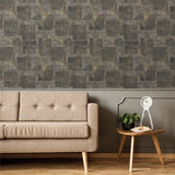 Geo Canvas Brown by Veer Decor Abstract Geometric Wallpaper – Veer Decor 8252-AF4