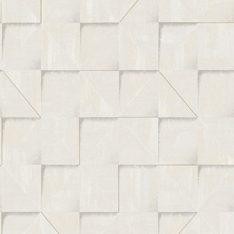 Prism Grid White textured geometric wallpaper roll and pattern