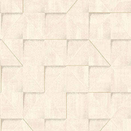 Prism Grid Beige geometric textured wallpaper roll with dimensions 20.86 in x 33 ft