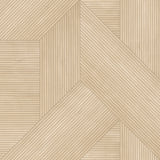 Beige sculpted chevron wood panel geometric textured wallpaper roll and pattern