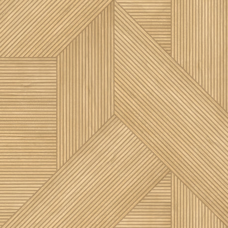 Sculpted Chevron Wood Panels Tan geometric faux wood textured wallpaper roll