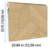 Sculpted Chevron Wood Panels Tan by Veer Decor Abstract Textured Wallpaper – Veer Decor 8252-AH2