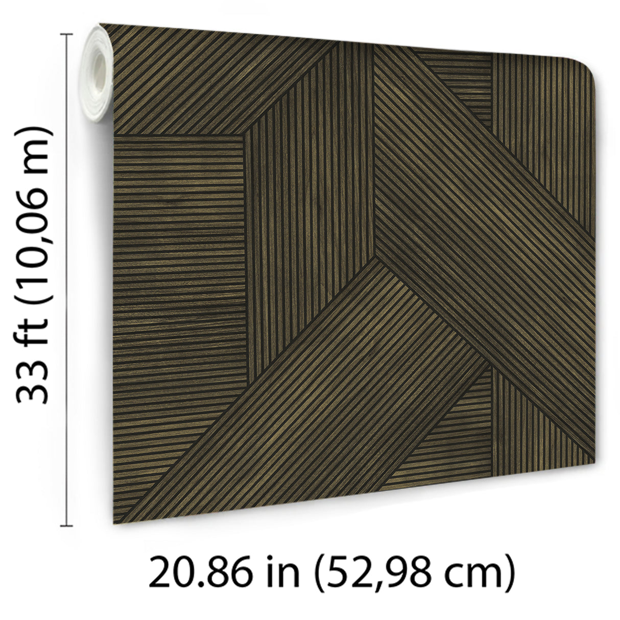 Sculpted Chevron Wood Panels Brown by — Geometric Textured Wallpaper – 8252-AH4