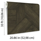 Sculpted Chevron Wood Panels Brown by — Geometric Textured Wallpaper – 8252-AH4