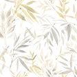 Painted Canopy Beige watercolor bamboo leaves textured non-woven unpasted wallpaper roll 20.86 in x 33 ft