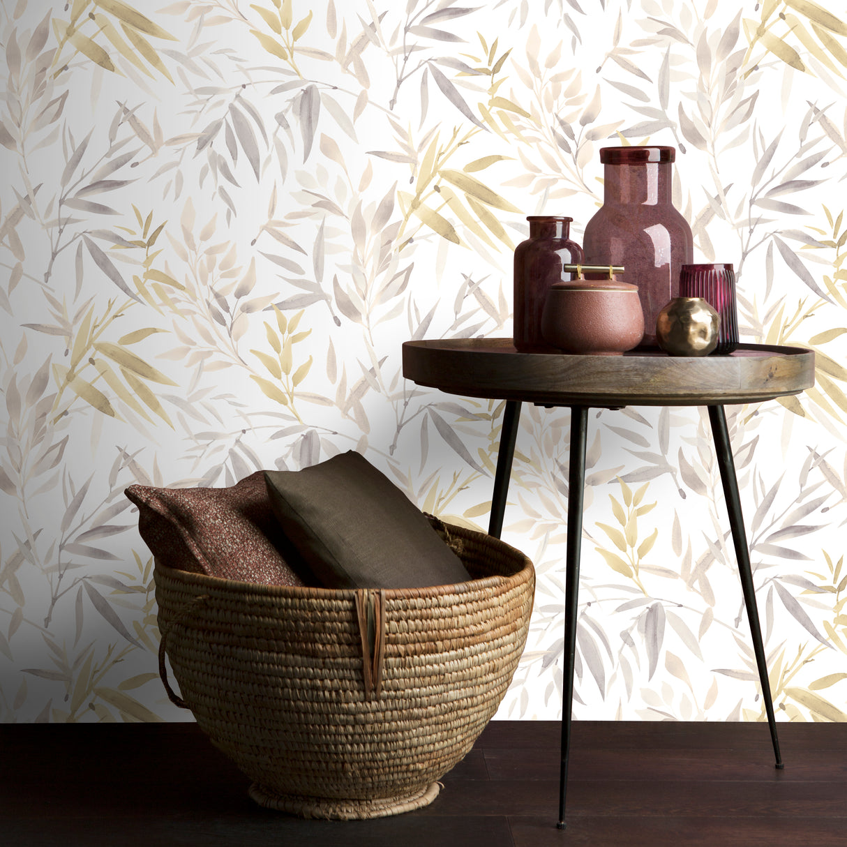 Painted Canopy Beige by Veer Decor Textured Non-Woven Unpasted Wallpaper – 8252-AI1