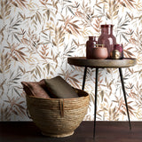 Painted Canopy Red by Veer Decor Botanical Wallpaper – Veer Decor 8252-AI2