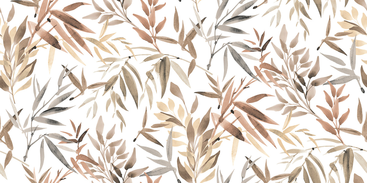 Painted Canopy Red by Veer Decor Botanical Wallpaper – Veer Decor 8252-AI2
