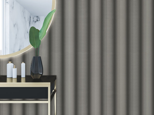 Ebb & Flow Charcoal Metallic Wallpaper