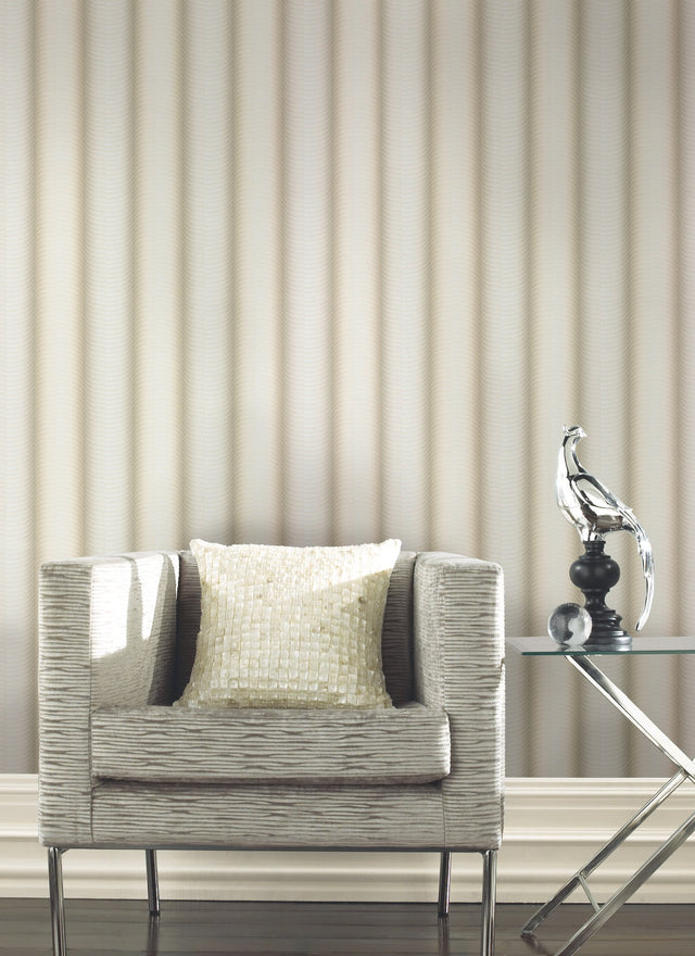 Ebb & Flow Beige Metallic Wallpaper
