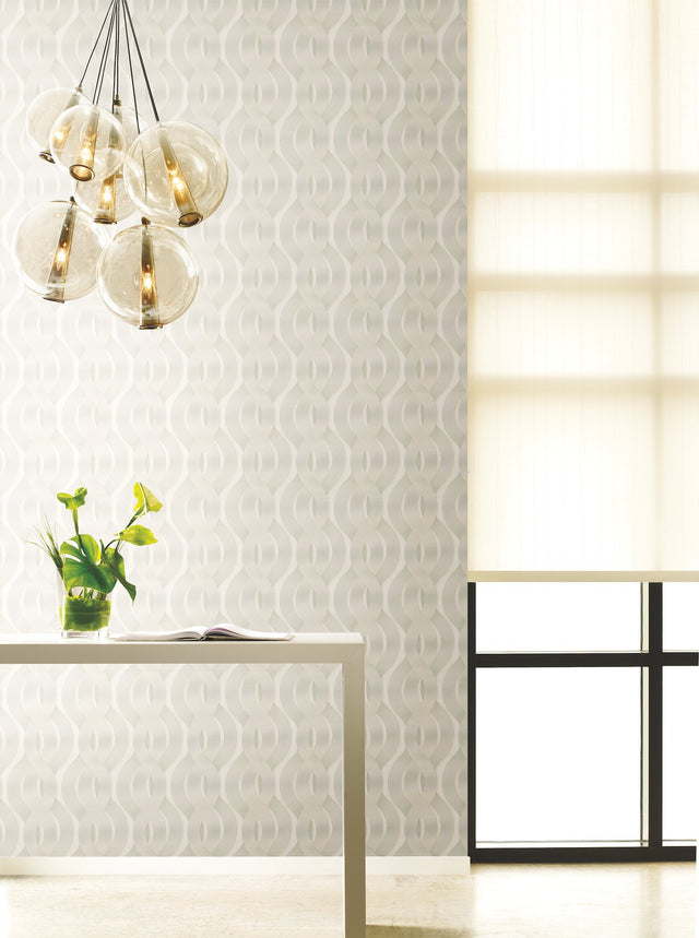 Nexus White & Cream Metallic Wallpaper